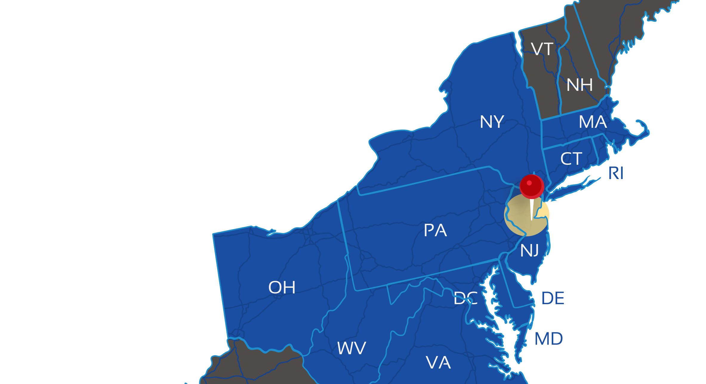 Map of New Jersey service area